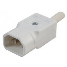 White Straight Mains IEC C14 Power Socket